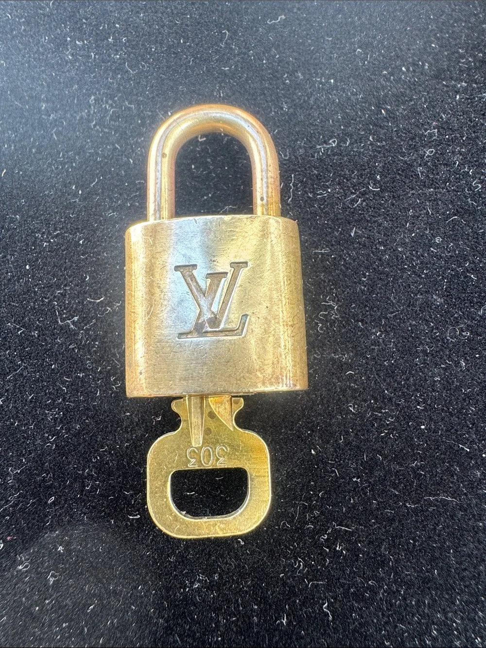 Louis Vuitton 303 Gold Padlock and Key Set